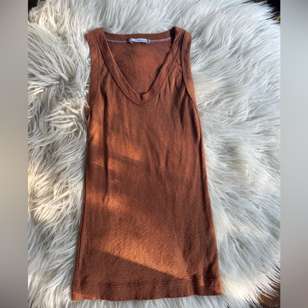 Michael Stars Bronze Sparkly Sleeveless Tank Top NWOT OS